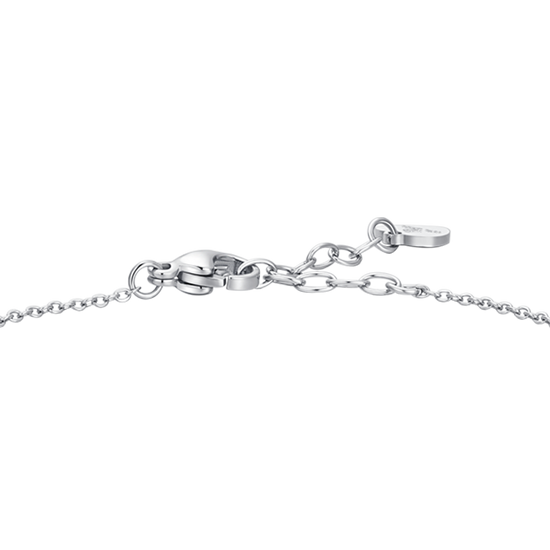 WOMEN'S STEEL BRACELET WITH HEART AND WHITE CRYSTALS