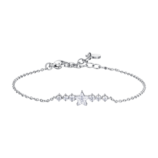 WOMEN'S STEEL BRACELET WITH STAR AND WHITE CRYSTALS