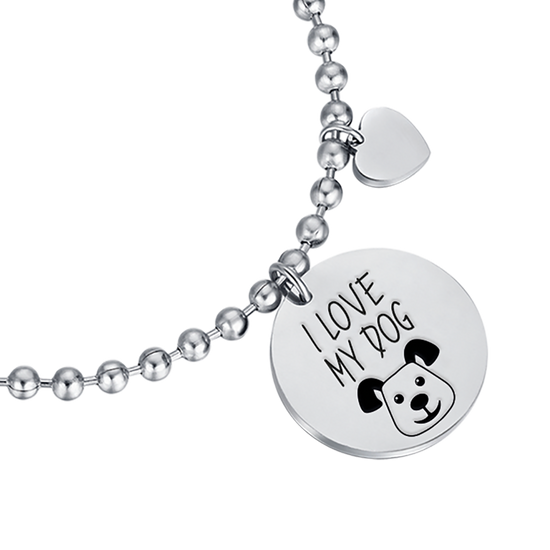 STEEL BRACELET "I LOVE MY DOG" Luca Barra