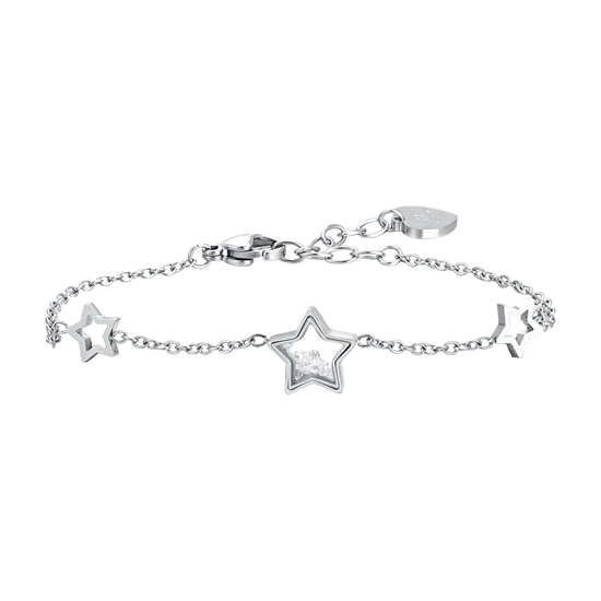 BRACCIALE DONNA IN ACCAIO STELLE E ZIRCONI Luca Barra