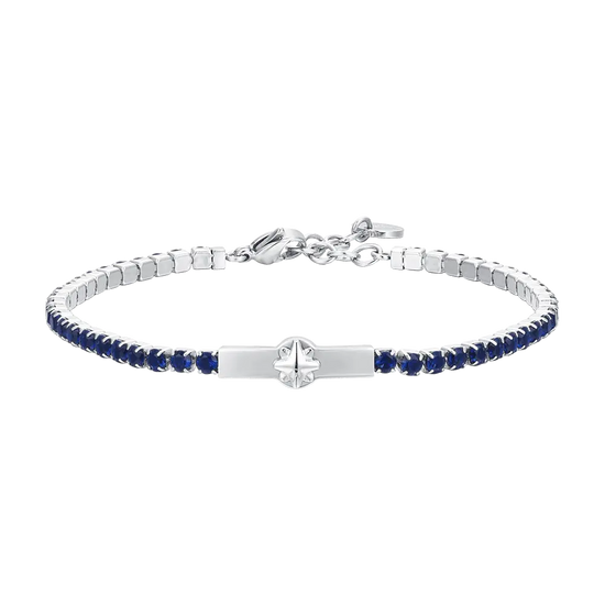 BRACCIALE TENNIS UOMO ROSA DEI VENTI E ZIRCONI BLU Luca Barra