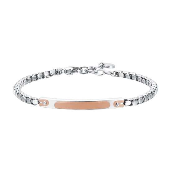 MEN'S STEEL BRACELET WITH IP ROSE PLATE Luca Barra