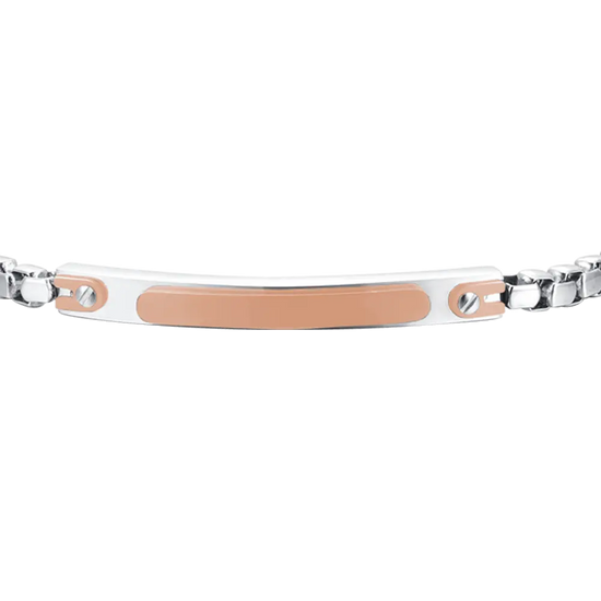 MEN'S STEEL BRACELET WITH IP ROSE PLATE Luca Barra