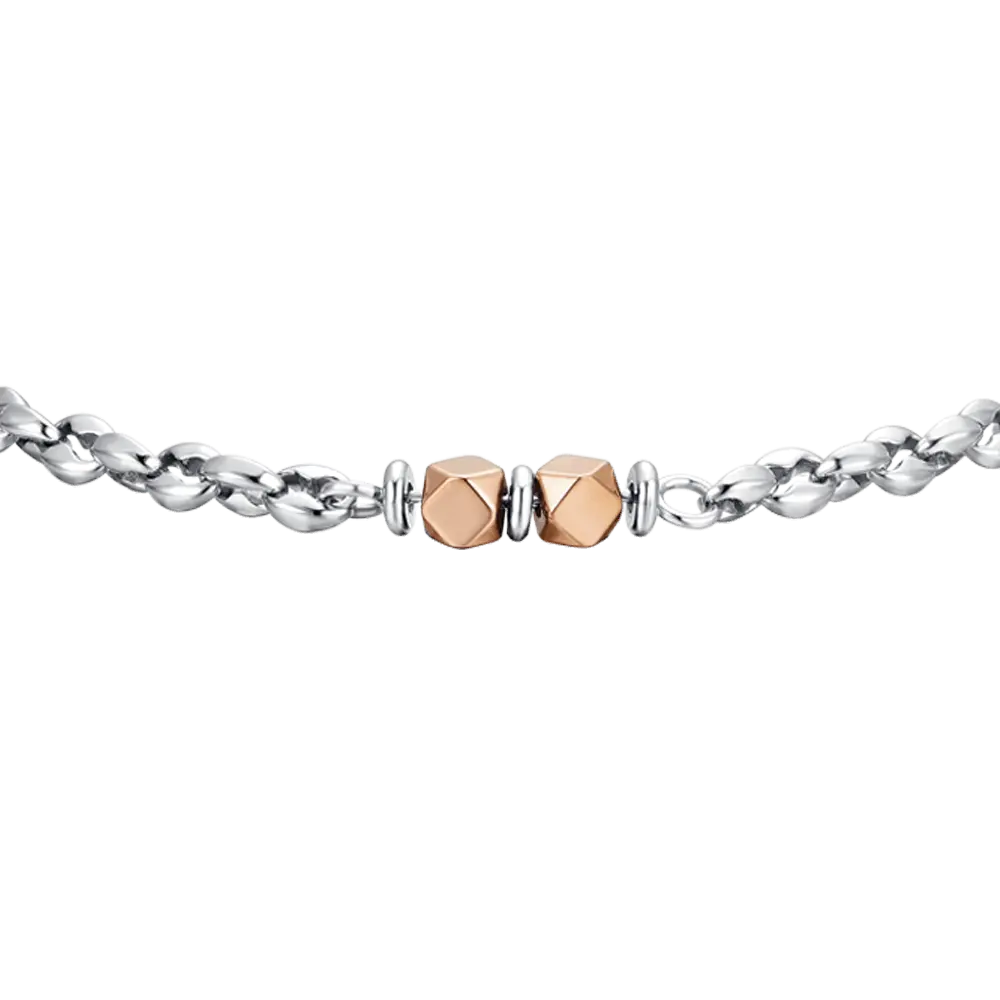 BRACCIALE UOMO IN ACCIAIO EMATITE IP ROSE Luca Barra