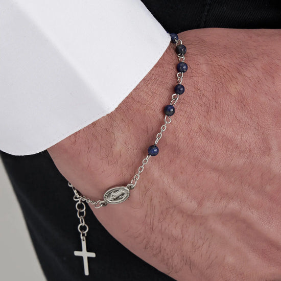 Men's Lava Rock Rosary Bracelet