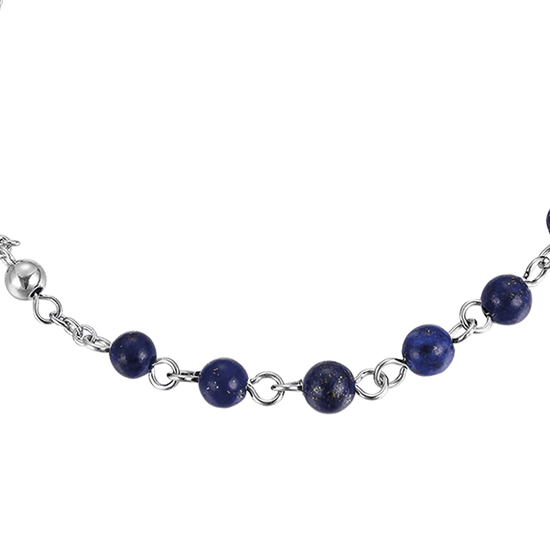 MEN'S ROSARY BRACELET IN STEEL WITH LAPIS STONES Luca Barra