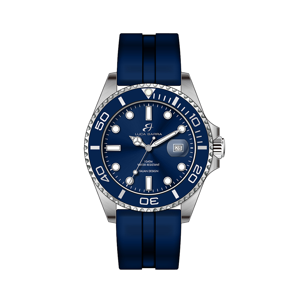 MEN'S WATCH WITH STEEL CASE BLUE DIAL BLUE BEZEL