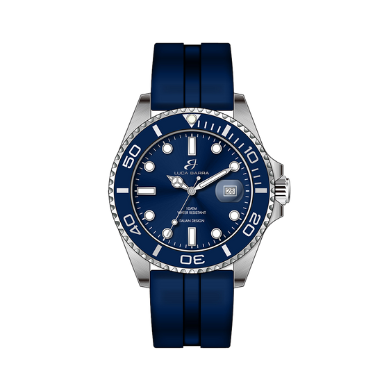 MEN'S WATCH WITH STEEL CASE BLUE DIAL BLUE BEZEL