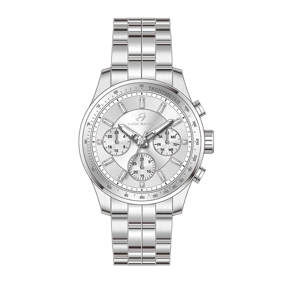 MEN'S STEEL WATCH WITH SILVER DIAL AND SILVER BEZEL