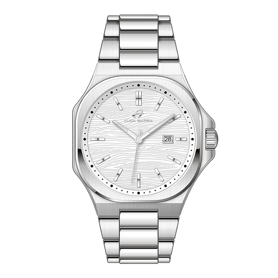 STEEL MEN'S WATCH WHITE DIAL, SILVER DETAILS