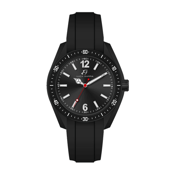 BLACK SILICONE MEN'S WATCH