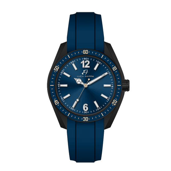 BLUE SILICONE MEN'S WATCH