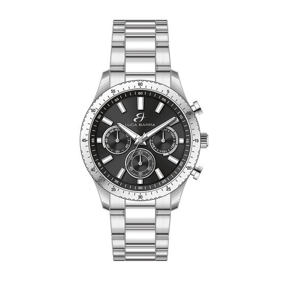 BLACK DIAL STEEL MEN'S WATCH