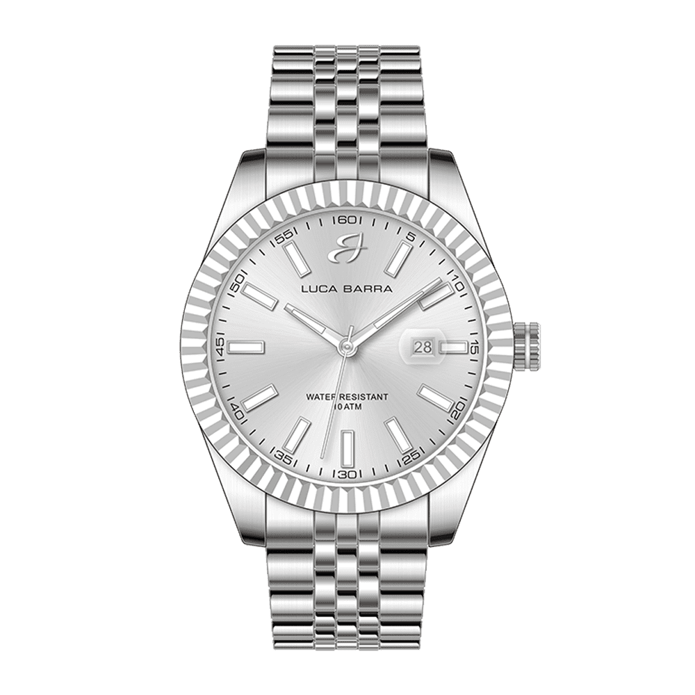 STEEL MEN'S WATCH KNURLED BEZEL