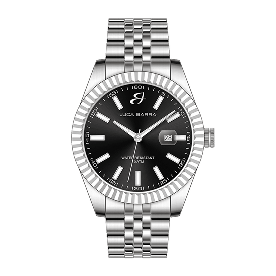 STEEL MEN'S WATCH KNURLED BEZEL