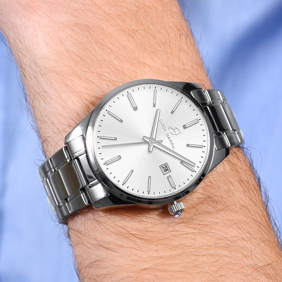 WHITE DIAL STEEL MEN'S WATCH