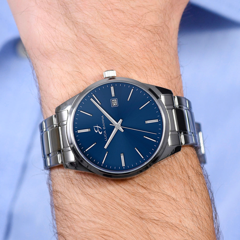 BLUE DIAL STEEL MEN'S WATCH