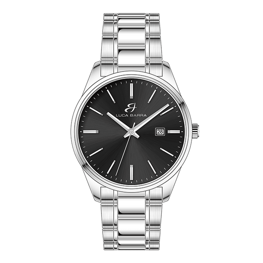 BLACK DIAL STEEL MEN'S WATCH