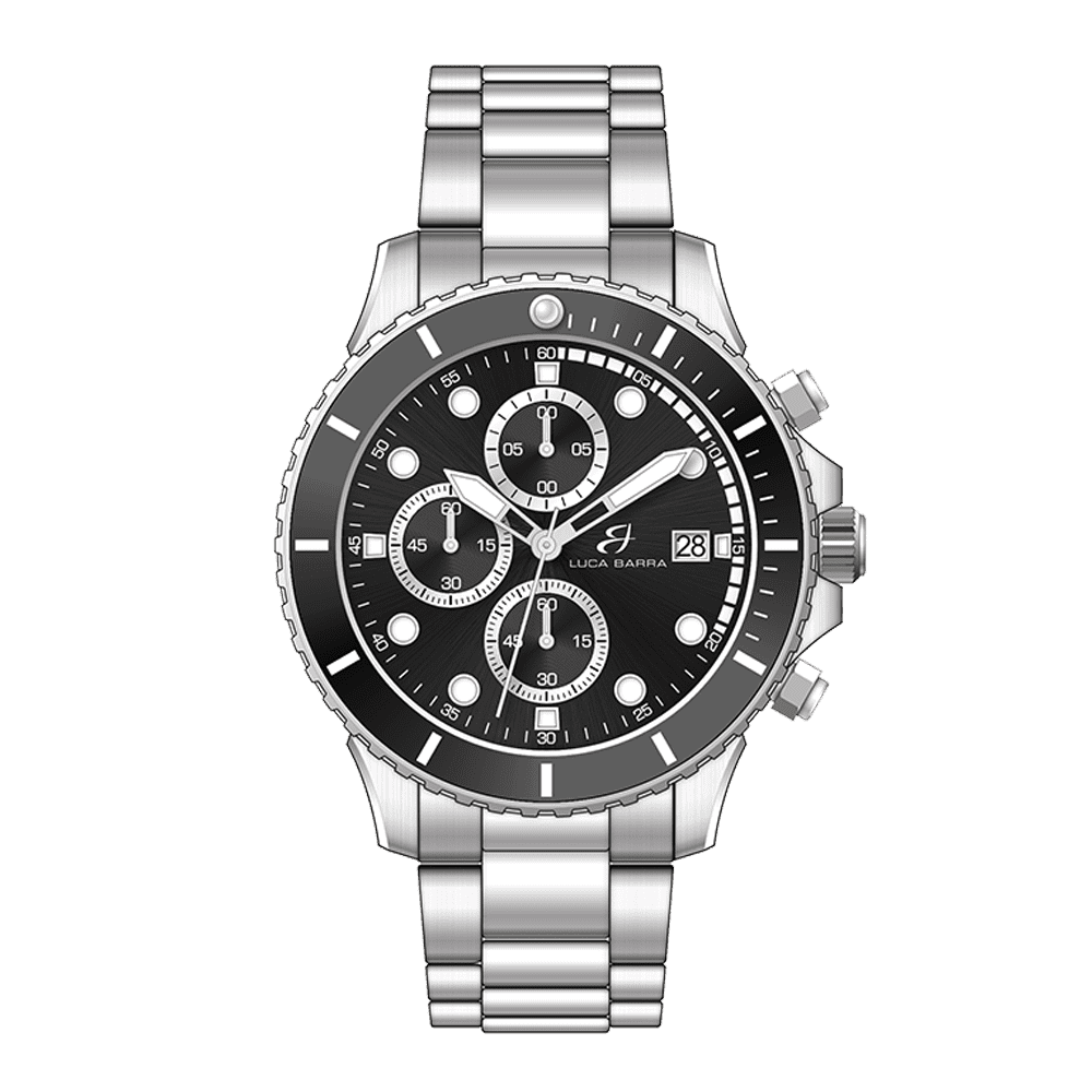 BLACK DIAL STEEL MEN'S WATCH