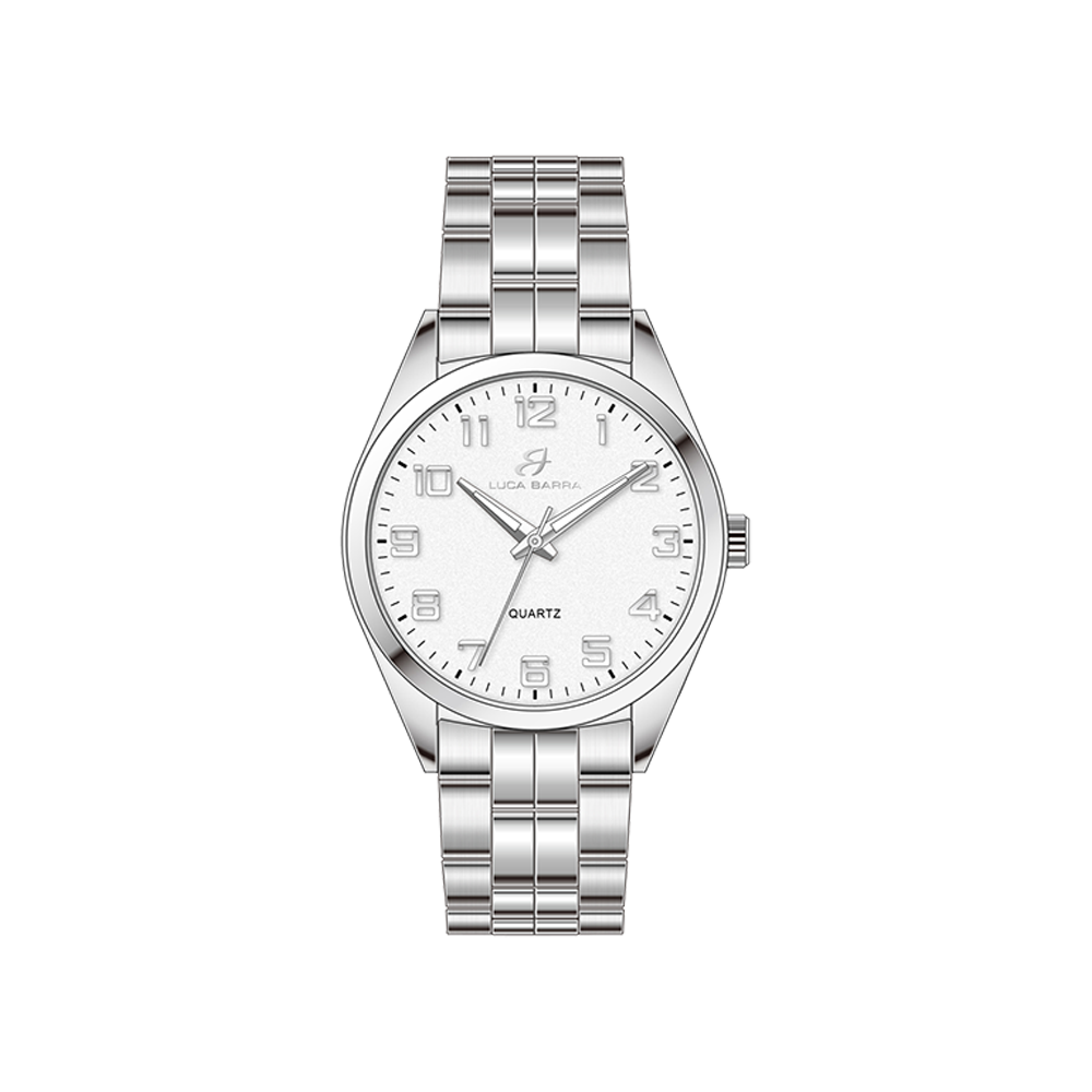 WHITE DIAL STEEL MEN'S WATCH