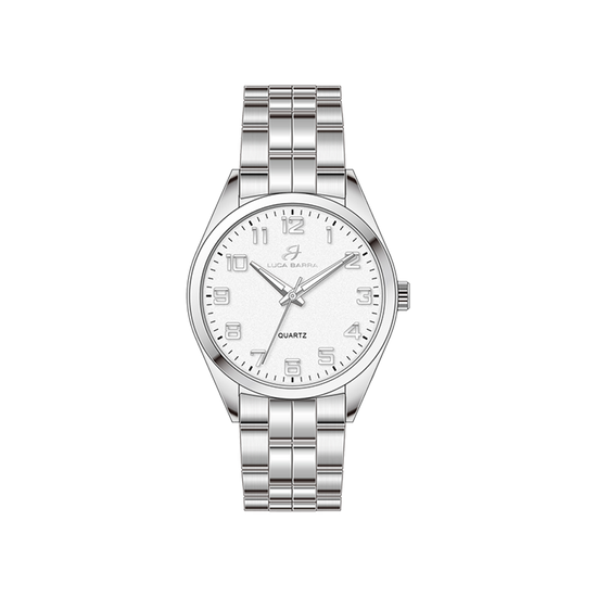 WHITE DIAL STEEL MEN'S WATCH