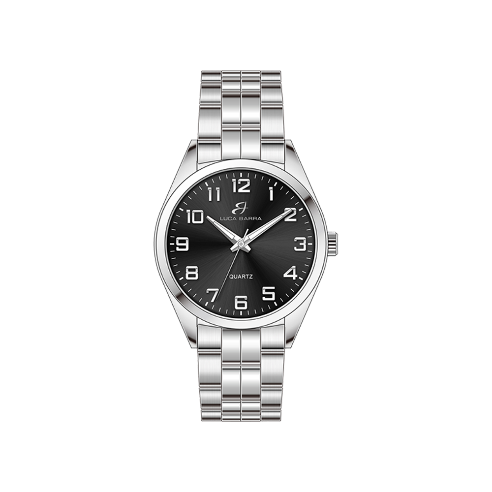 BLACK DIAL STEEL MEN'S WATCH