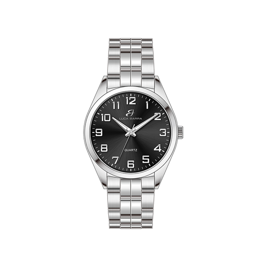 BLACK DIAL STEEL MEN'S WATCH