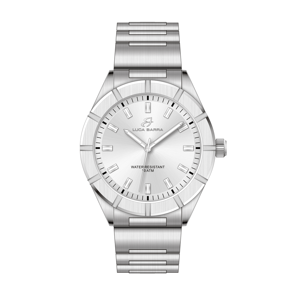 WHITE DIAL STEEL MEN'S WATCH