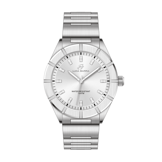 WHITE DIAL STEEL MEN'S WATCH