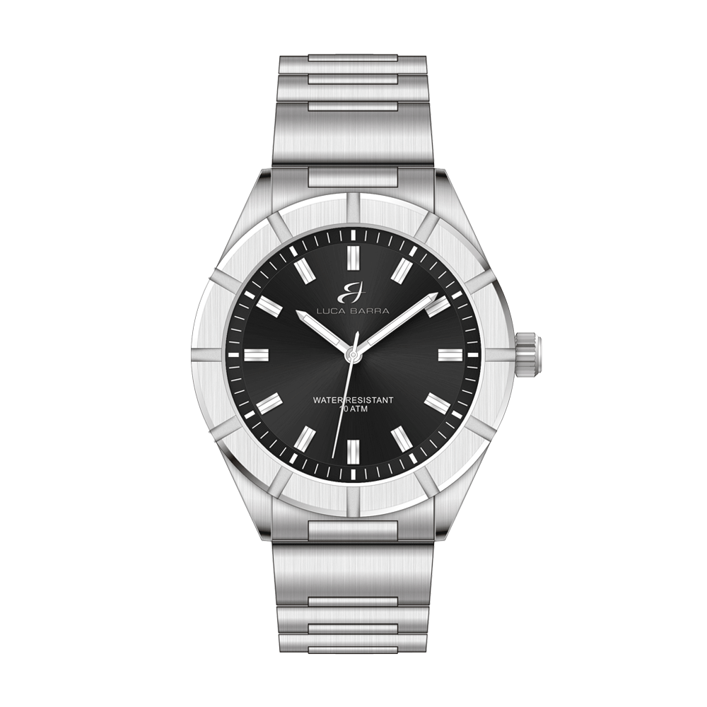 BLACK DIAL STEEL MEN'S WATCH