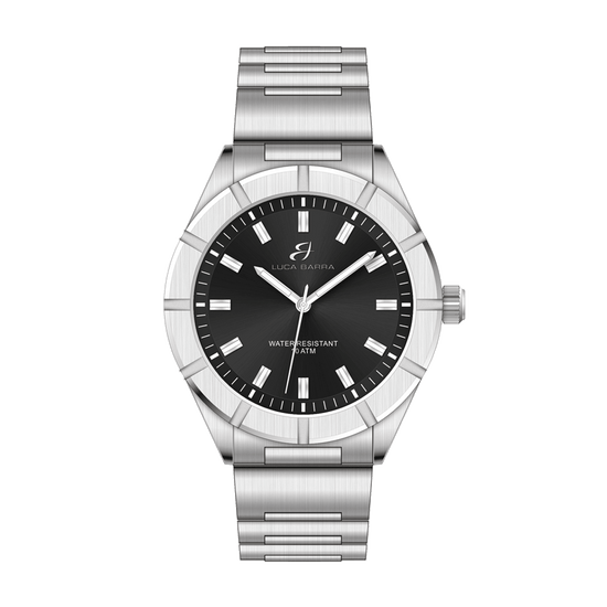 BLACK DIAL STEEL MEN'S WATCH