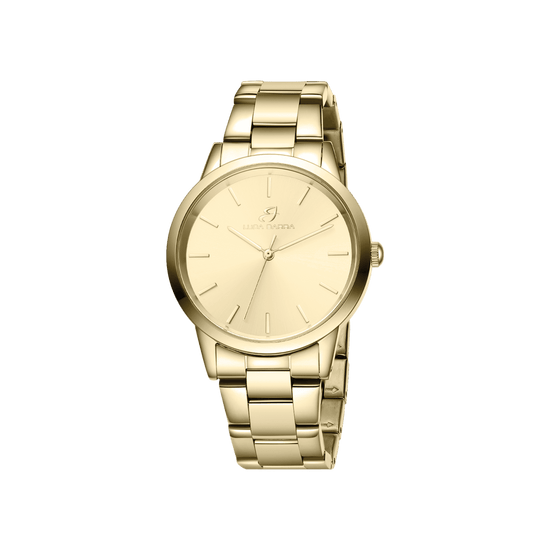 MEN'S GOLD STEEL CASE WATCH WITH GOLD DIAL GOLD STEEL CASE