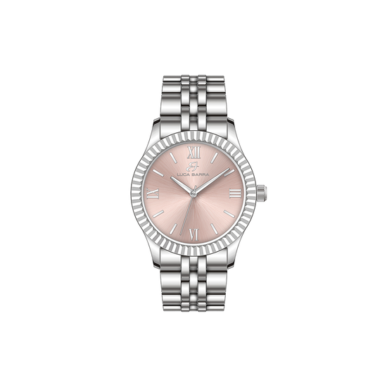 WOMAN'S WATCH WITH STEEL CASE PINK DIAL Luca Barra