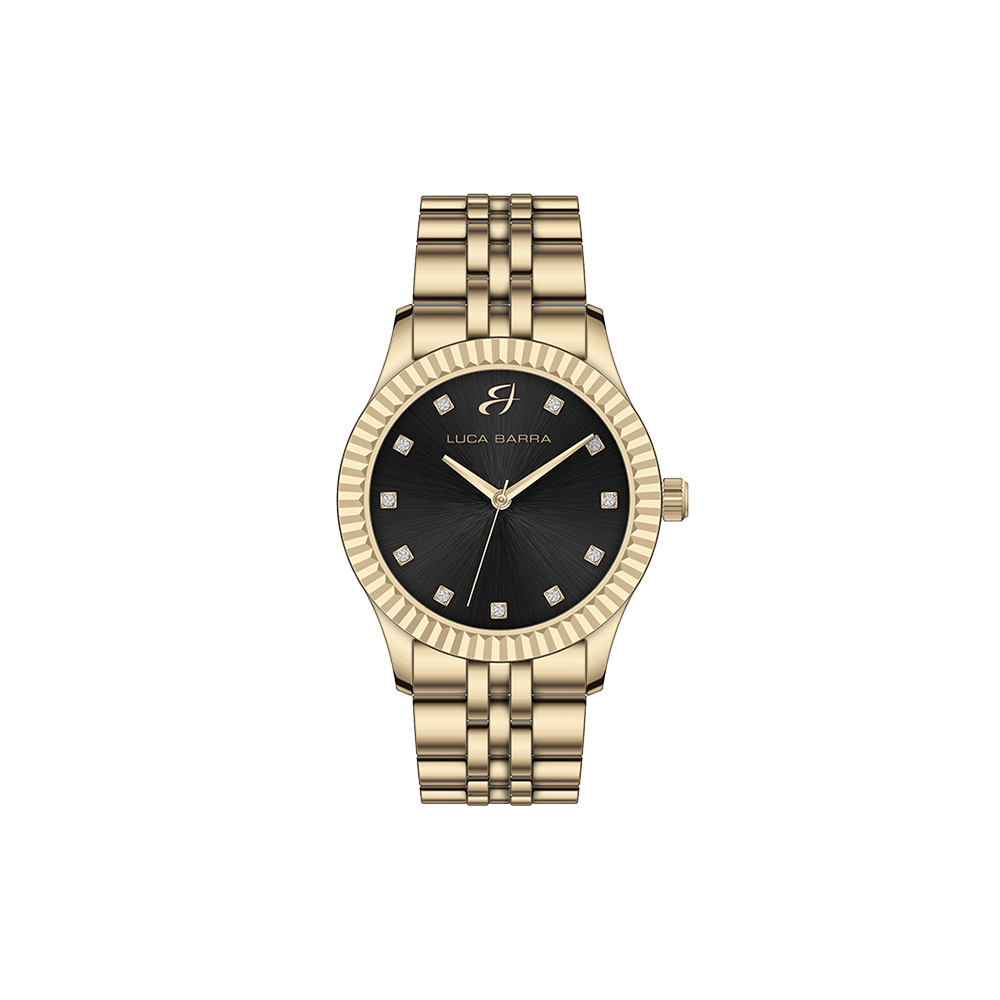 WOMEN'S STEEL CASE WATCH WITH BLACK DIAL