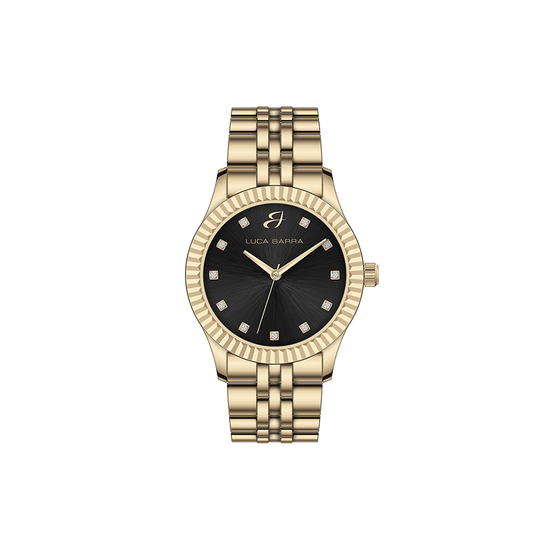 WOMEN'S STEEL CASE WATCH WITH BLACK DIAL