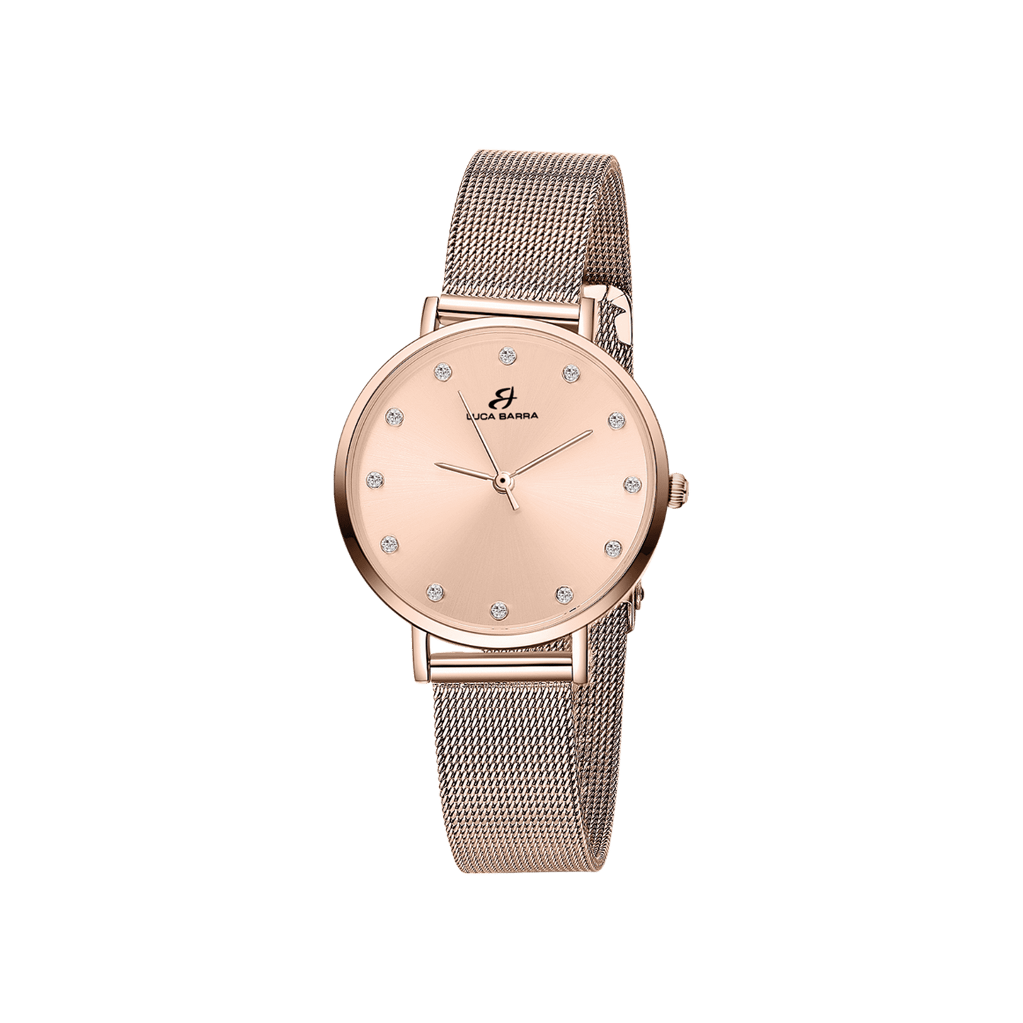 OROLOGIO DONNA IN ACCIAIO NERO CON CASSA IN ACCIAIO ROSA Luca Barra