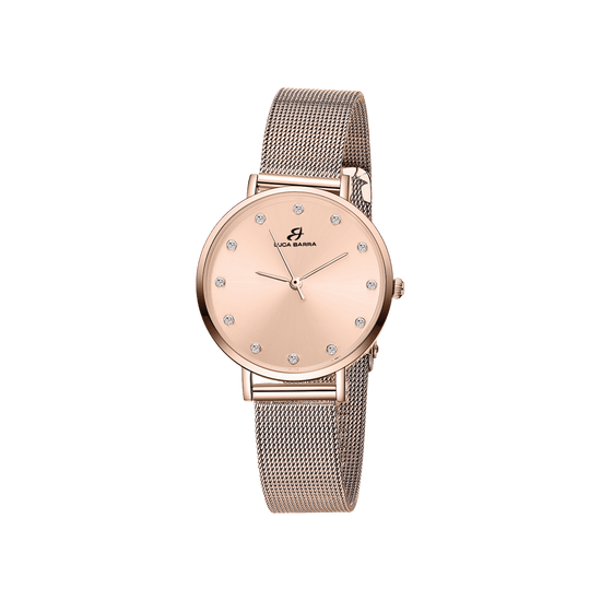 WOMEN'S PINK STEEL WATCH WITH PINK STEEL CASE