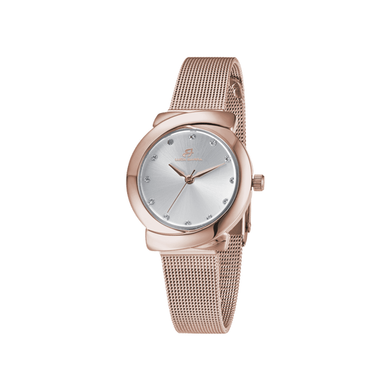 WOMEN'S STEEL WATCH WITH IP ROSE CASE