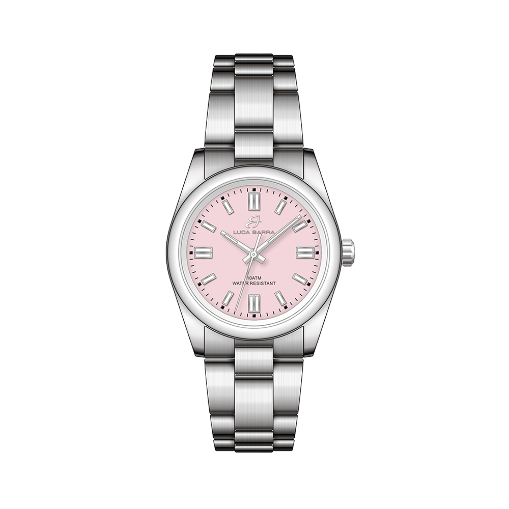 WOMEN'S STEEL WATCH WITH PINK DIAL