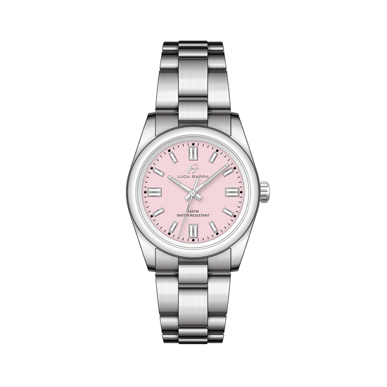 WOMEN'S STEEL WATCH WITH PINK DIAL