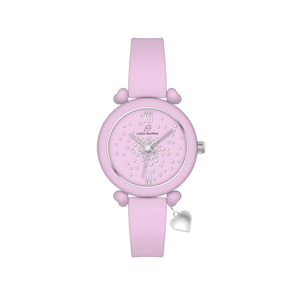 LILAC AND WHITE CRYSTALS SILICONE WOMEN'S WATCH