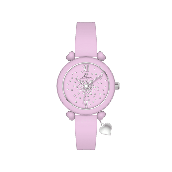 LILAC AND WHITE CRYSTALS SILICONE WOMEN'S WATCH