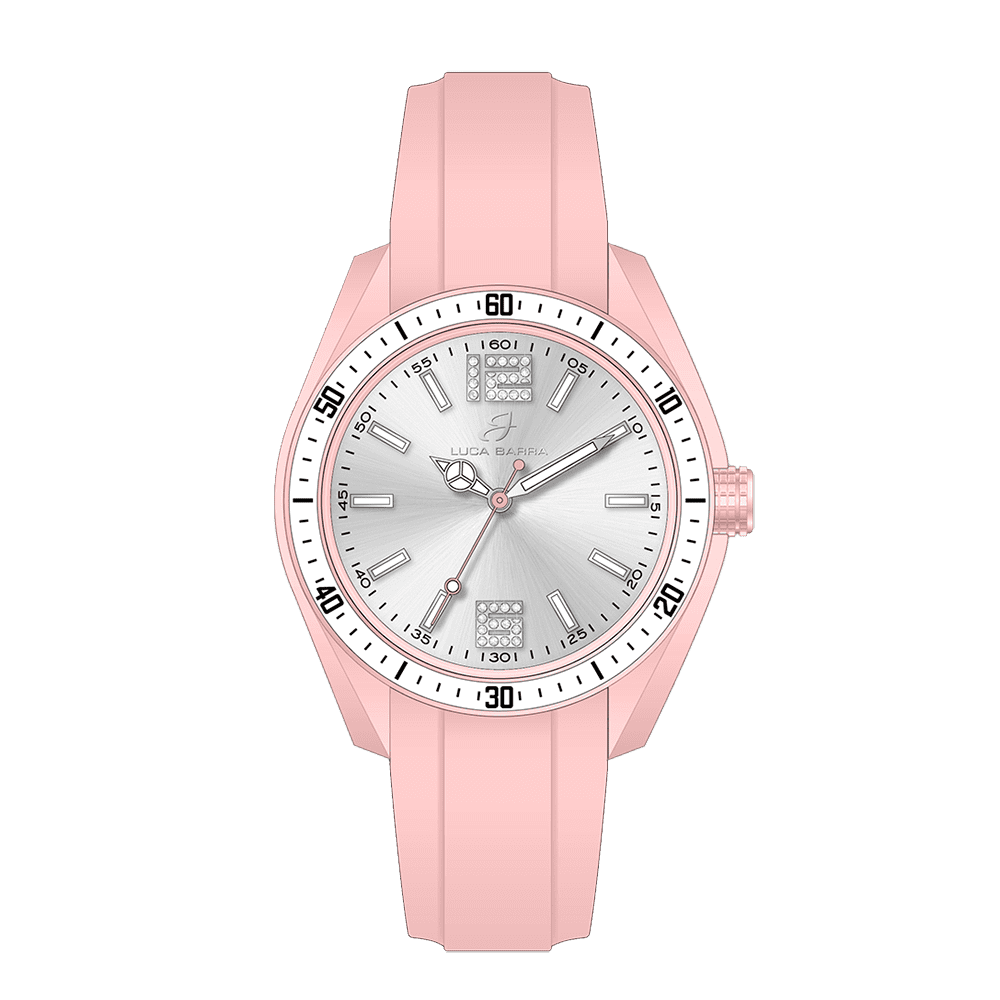 PINK AND WHITE SILICONE WOMEN'S WATCH