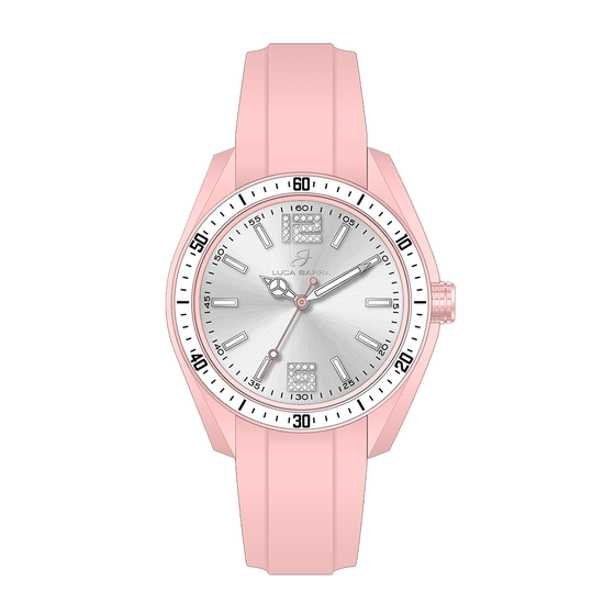 PINK AND WHITE SILICONE WOMEN'S WATCH