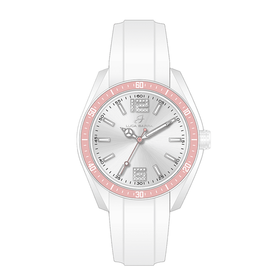 PINK AND WHITE SILICONE WOMEN'S WATCH