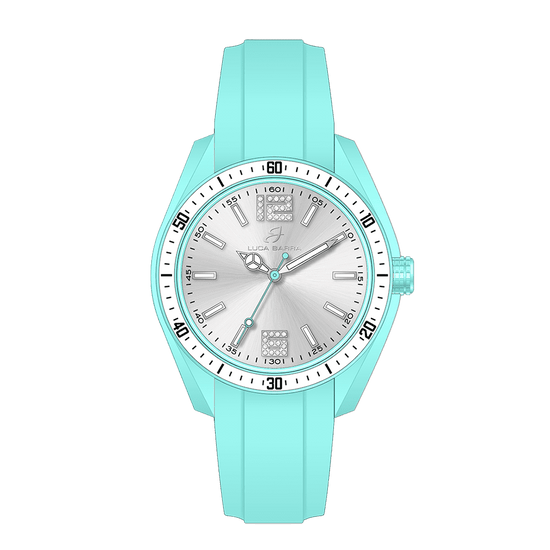 AQUAMARINE AND WHITE SILICONE LADIES WATCH