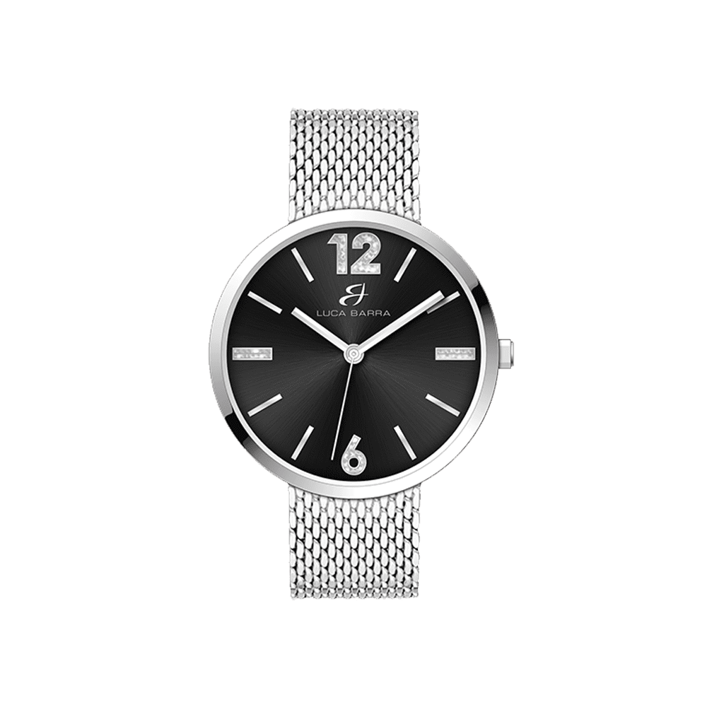 MILANO MESH STEEL WOMEN'S WATCH AND BLACK DIAL