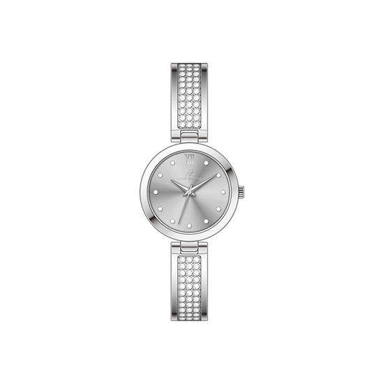 WOMEN'S STEEL CRYSTALS AND GRAY DIAL WATCH