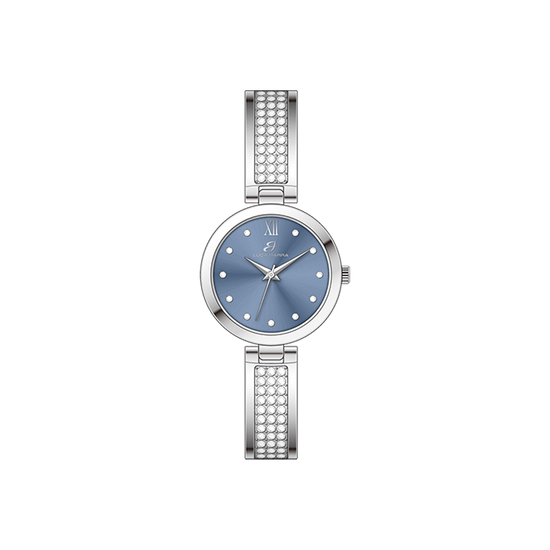 WOMEN'S STEEL CRYSTALS AND LIGHT BLUE DIAL WATCH