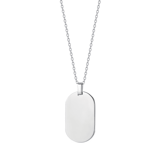 STEEL MEN'S NECKLACE WITH CUSTOMIZABLE PLATE